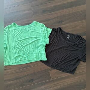 American Eagle Outfitters Green and Black Crop Tops